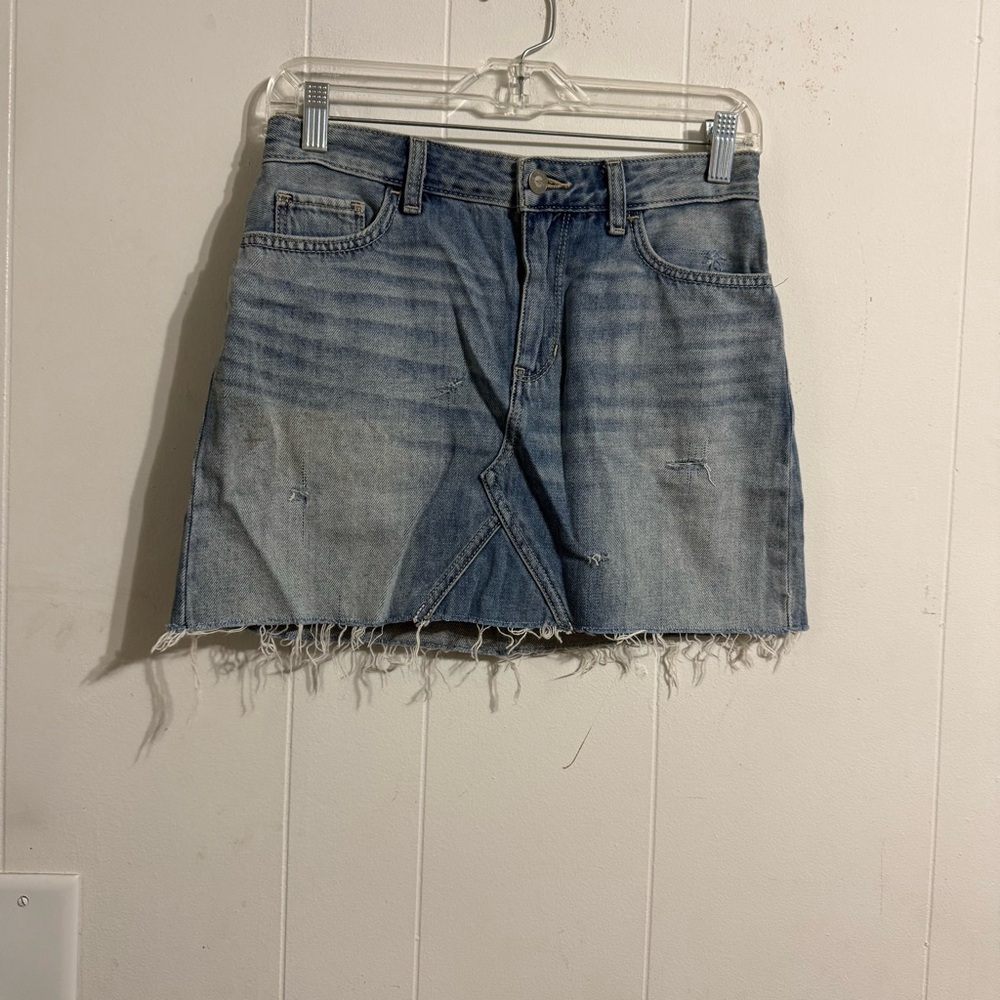 Hollister Light Blue‎ Distressed Mini Skirt